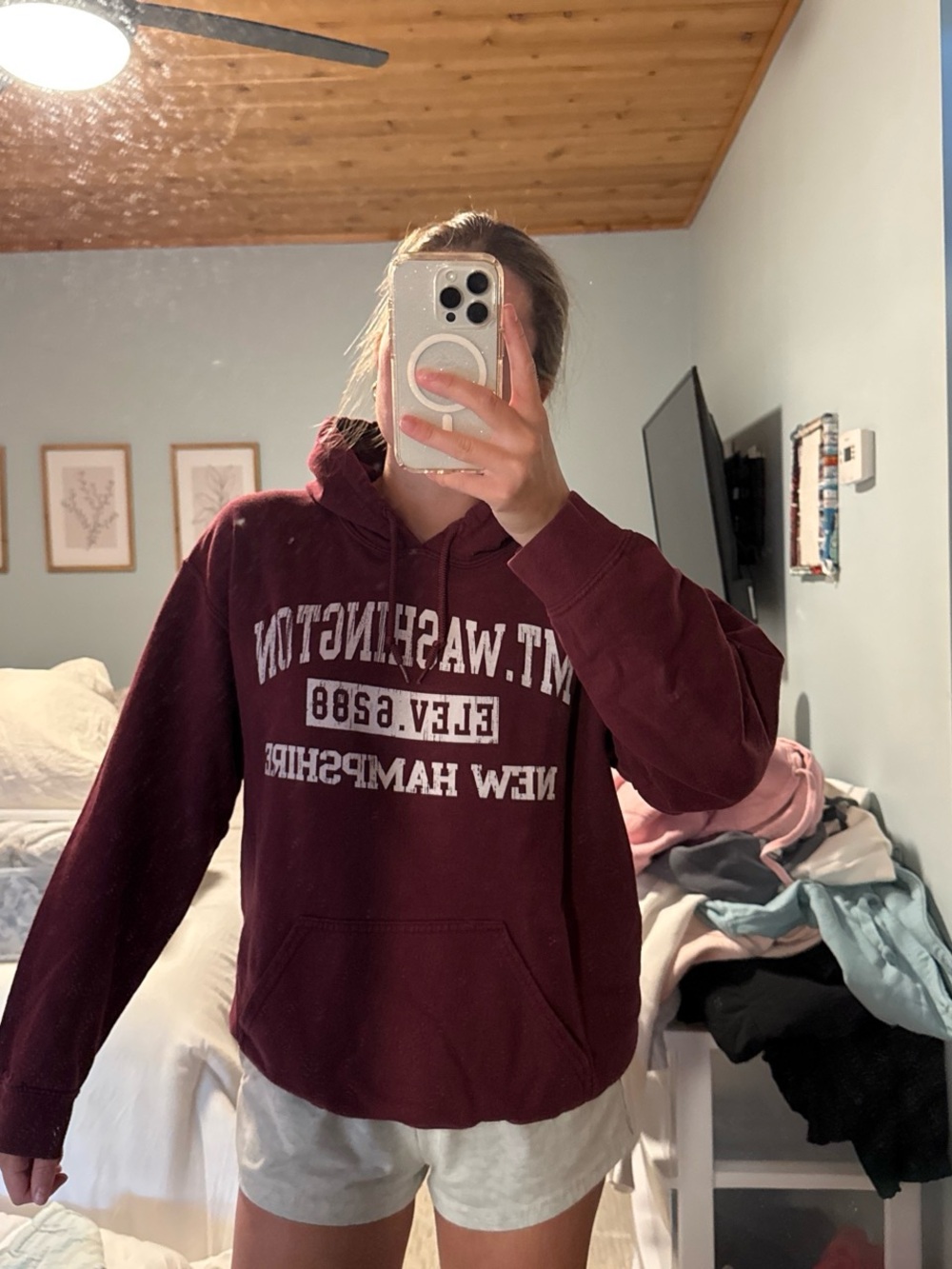 Maroon/Burgundy Mt. Washington Graphic Hoodie